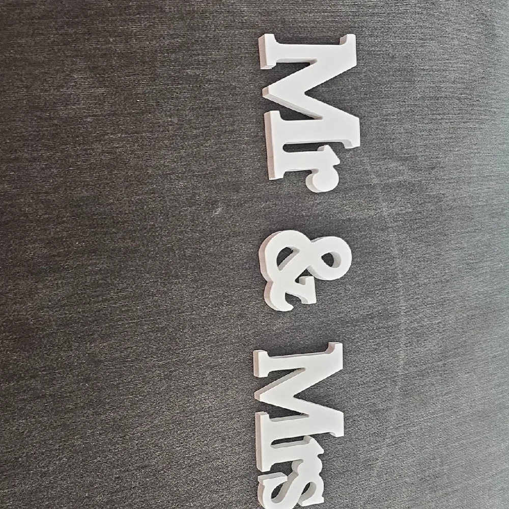 Elegant White Mr & Mrs Sign for Weddings